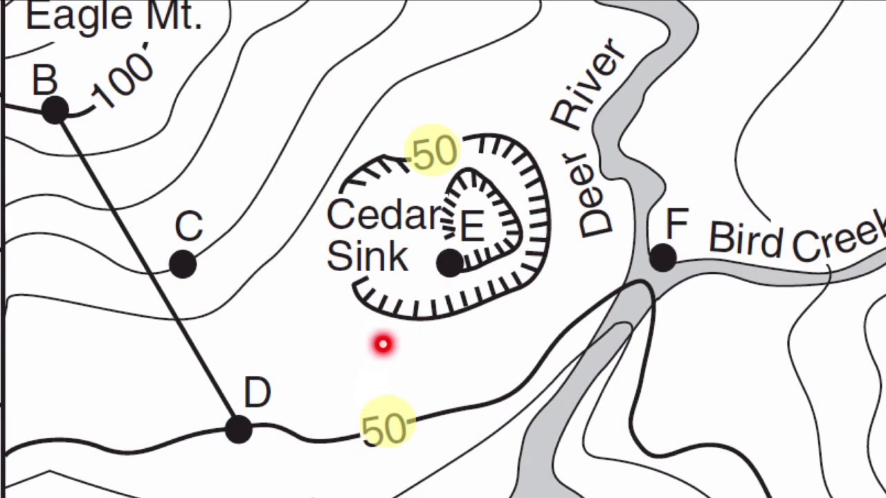 Earth Science - Features on a Topographic Map