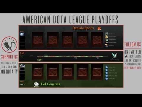 Evil Geniuses vs. Denial Esports Game 3 - American Dota League Season 1 Playoffs