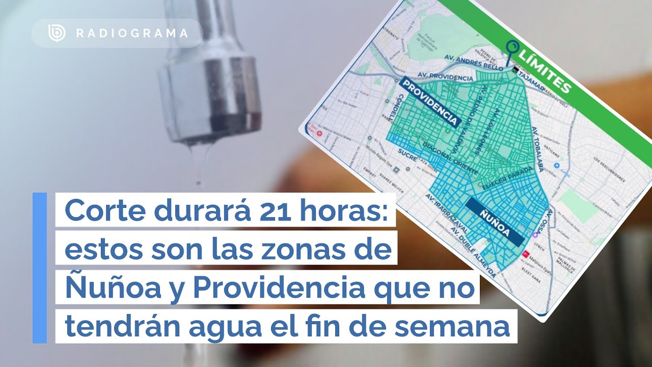 Las zonas de Ñuñoa y Providencia que no tendrán agua el fin de semana