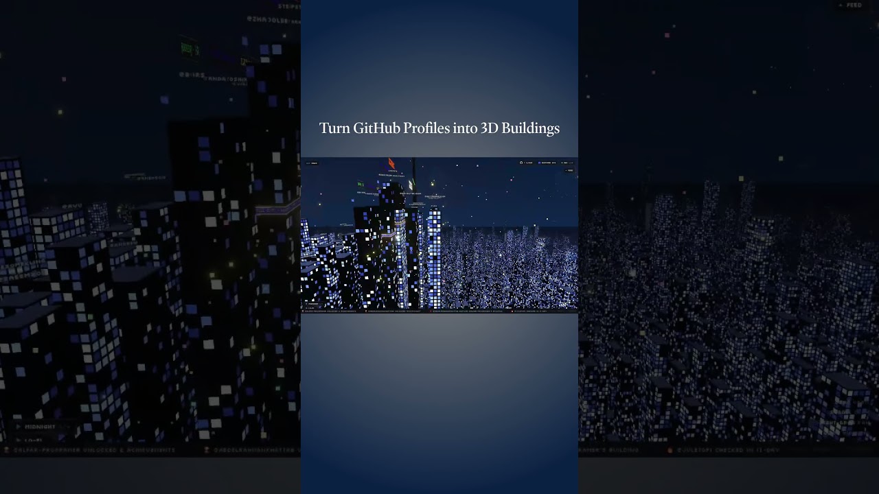 GitHub profiles as 3D buildings 🏙️Full source code → ReframeBase