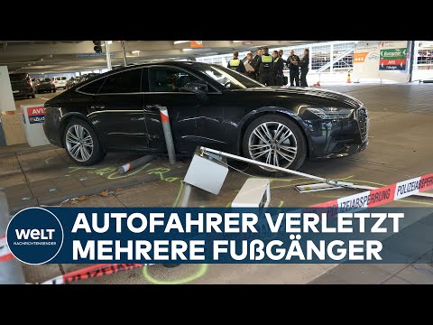 DRAMATISCHE SZENEN - AUTOFARER FÄHRT MENSCHEN AN: Großer Polizeieinsatz am Flughafen Köln/Bonn