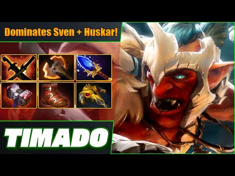 Timado - Troll Warlord - Destroys Sven + Huskar - Dota 2 - Full Gameplay - Improve Your Gameplay