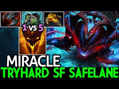 MIRACLE [Shadow Fiend] Tryhard SF Safelane Right Click Build 1v5 Gameplay 7.22 Dota 2