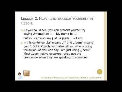 Lesson 2  How to introduce yourself in Czech