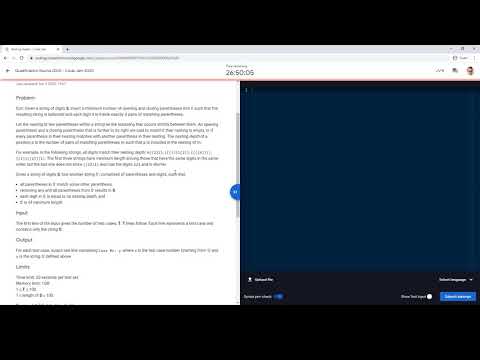 Google Codejam 2020 - Qualification Round - Nesting Depth