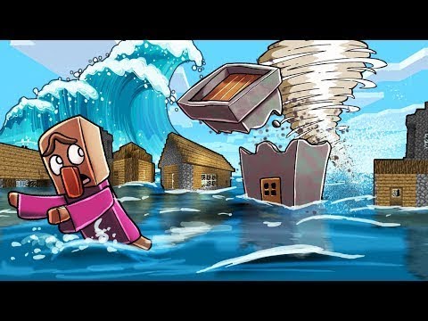 Minecraft | TSUNAMI VS TORNADO BASE CHALLENGE! (How to Protect the CITY)