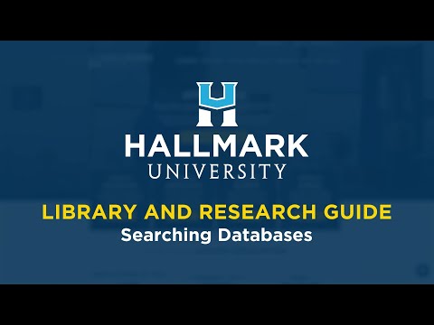 Library and Research Guide | Searching Databases