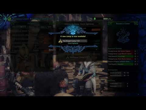 Monster Hunter: World - Unlocked Camps: Coral Highlands "Setting Up Camp" Gameplay (2018)