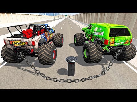 Monster Jam NEW Monster Trucks Jumps Racing and Crashes - MONSTER TRUCKS ATTACK