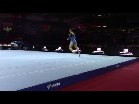 Tracie Ang MAS FX podium training   2019 World Championships in Stuttgart