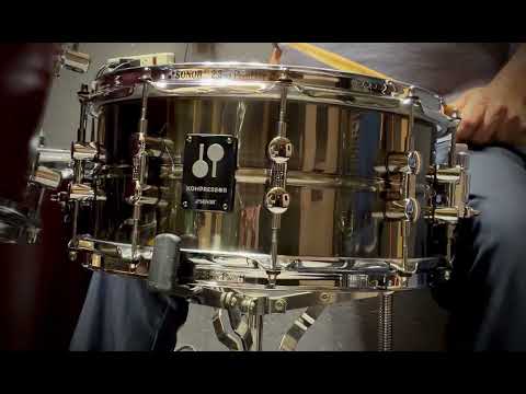 Sonor Kompressor 14x6.5" Brass Snare Drum 2023 - Present - Black Nickel image 7