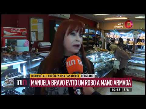 Manuela Bravo evitó un robo a mano armada