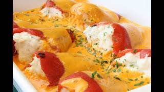 Pimientos del piquillo rellenos de brandada de bacalao con Thermomix