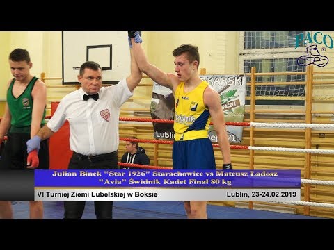 Julian Binek Star 1926 Starachowice vs Mateusz Ładosz Avia Świdnik Kadet Finał 80 kg Ziemi Lubelskie