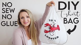 DIY T-Shirt Tote Bag! Super Easy Craft Video Tutorial (NO SEW, NO GLUE, NO MESS)