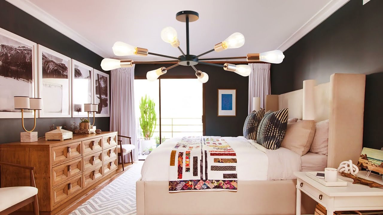 Lámpara De Techo Colgantes Semiempotrada Moderno De 8 Luces