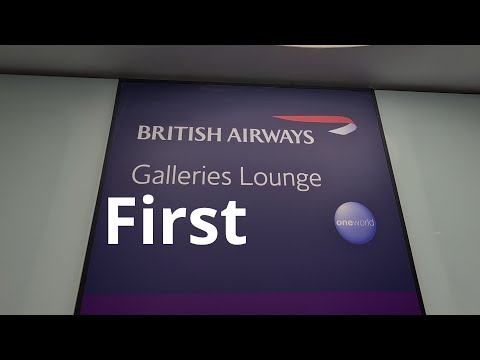 British Airways First Class Galleries lounge Heathrow T3 & Take off from LHR