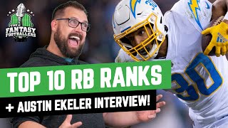 Top 10 RB Rankings + Austin Ekeler Joins the Show!