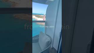 Amazing views from my balcony cabin arriving to Ocean Cay Private island #msccruises #oceancay