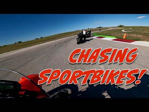 KTM 450 Supermoto Chasing Sportbikes on Track!