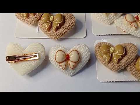 CARTELA PRESILHA COM 2 UN CORAÇÃO TECIDO 4 X 3 CM