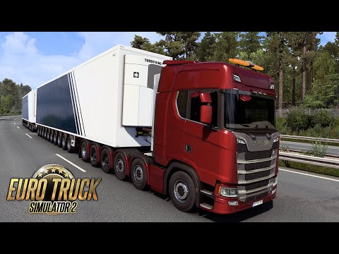 ETS2 1.41 Scania 12x8  double trailer