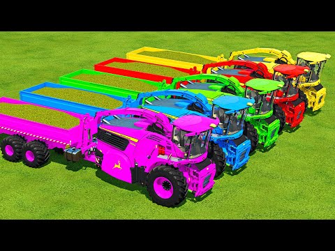 TRANSPORTIG, HARVESTING & MAKE CHAFF WITH JOHN DEERE FORAGE HARVESTERS - Farming Simulator 22