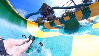 Tassie's Twisters water slides (HyperSmooth POV) Aquatica Orlando