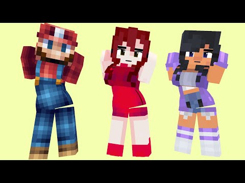 SUPER IDOL YAY ARIGATO FIRST MEET MARIO, FNF GIRLFRIEND AND APHMAU - MINECRAFT ANIMATION #shorts