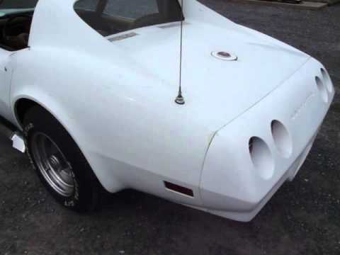 1974 White Corvette Stingray T Top 4spd Saddle Int 37K miles. Video