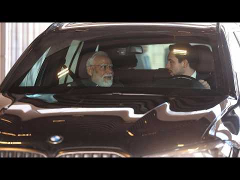 HRH Crown Prince of Jordan drives PM Modi to The Jordan Museum