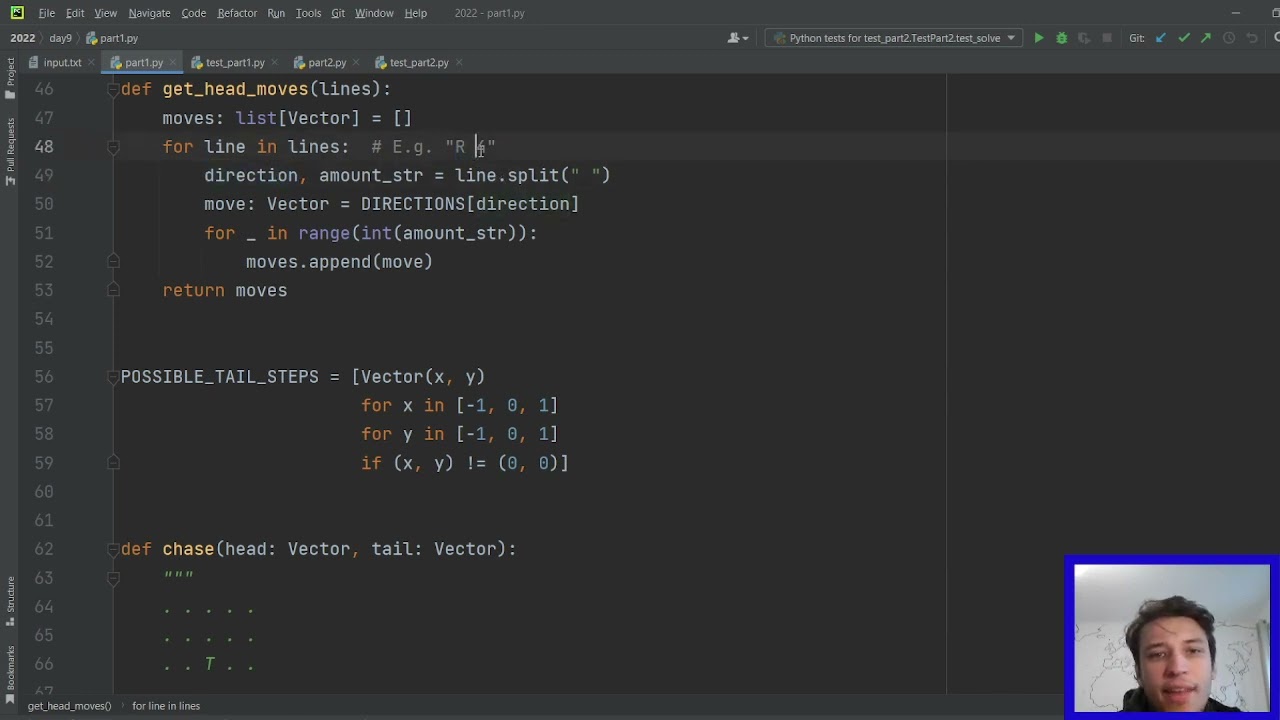 Advent of Code 2022, Day 9, Python Solution