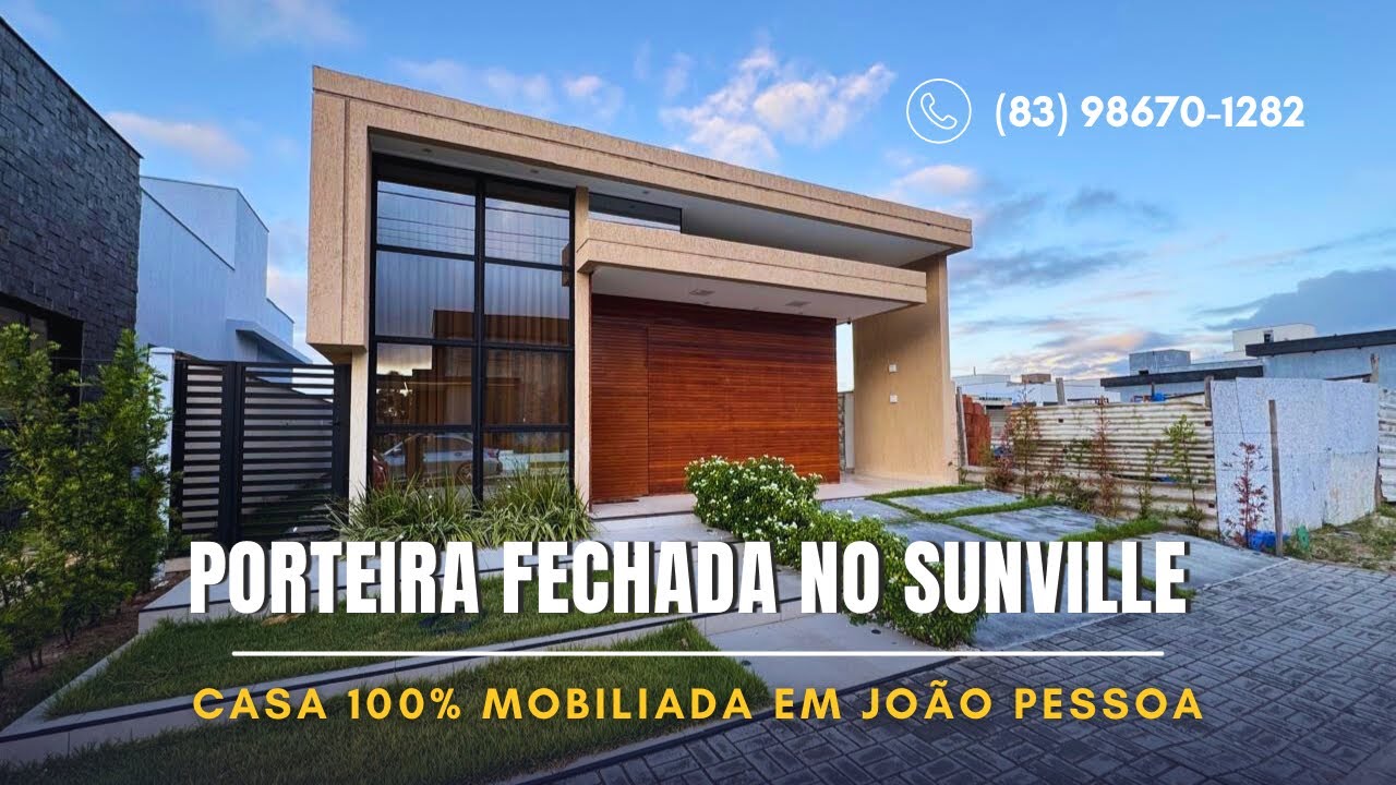 🟢 CASA PORTEIRA FECHADA NO SUNVILLE, MOBILIADA, CONDOMÍNIO FECHADO EM JOÃO PESSOA PB - R$ 850 MIL