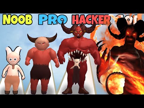 NOOB vs PRO vs HACKER vs GOD in Monster Evolution Run New Update Part2