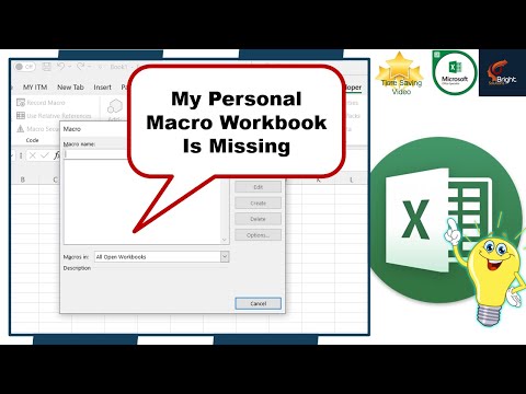 My Personal Macro Workbook Is Missing | How to find  my Excel Macros
