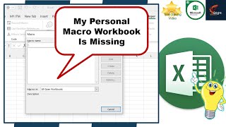 My Personal Macro Workbook Is Missing | How to find  my Excel Macros