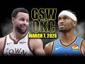 Oklahoma City Thunder Vs Golden State Warriors Full Game Highlights March 7 2026 NBA Season