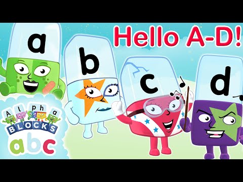 @officialalphablocks - Say Hello to Letters A, B, C and D! | Meet the Alphabet | Learn to Spell