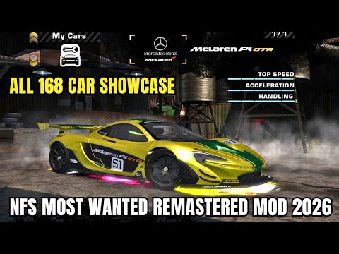 All Boss Cars Showcase in NFS Most Wanted Remastered Mod (2026) | 168 Cars, Day & Night Cycle