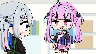 【手描き】かなたそによる「もしホロメンがカフェの店員だったら？」後編【天音かなた/湊あくあ/兎田ぺこら/雪花ラミィ/戌神ころね/不知火フレア/ホロライブ/切り抜き漫画】