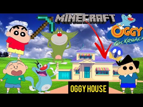 Shinchan masao Makes Jack and Oggy House in Minecraft Survival Series TYRO GAMING GREEN GAMING