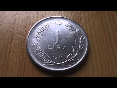 1 Lira coin of Turkey from 1976 in HD