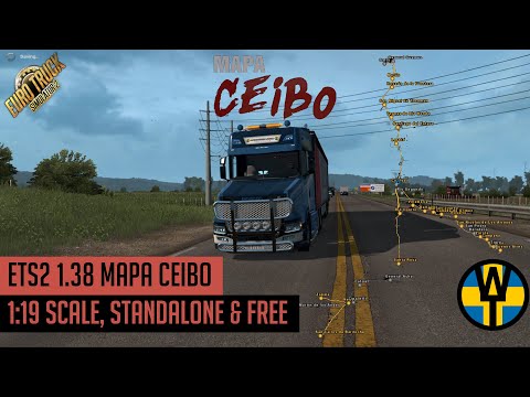 ETS2 1.38 - Mapa Ceibo is a 1 to 19 scale, free, standalone south American map mod