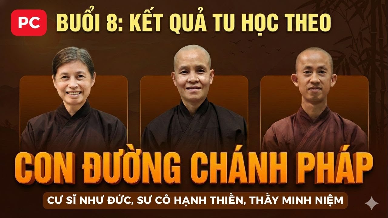 Buổi 8A | Kết Quả Tu Tập Theo Con Đường Chánh Pháp - Thầy Minh Niệm, Sư cô Hạnh Thiền, Cư sĩ Như Đức