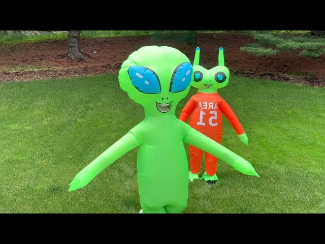 Vídeo relacionado con SQINGG Disfraz inflable de alienígena Traje alienígena adecuado para cosplay para Halloween Navidad cosplay vestido de fiesta y espectáculos Traje de lujo inflable (150-190 CM)