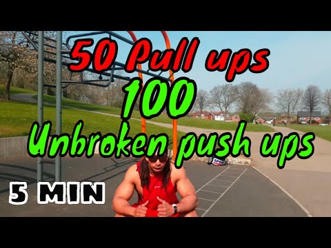 50 pull ups 100 unbroken push ups / 5 min drill - kuzin329