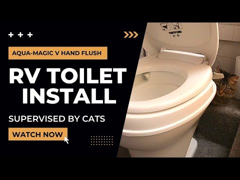 RV Toilet Unboxing and Install // Aqua-Magic V Hand Flush