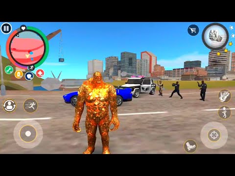 Rope hero vice town game | Mutant vs police military big fight | Transformer car Android gameplay HD