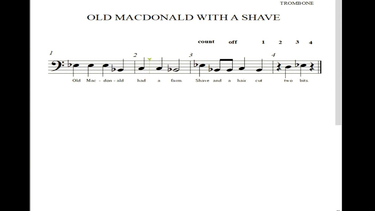 Trombone Old MacDonald With A Shave