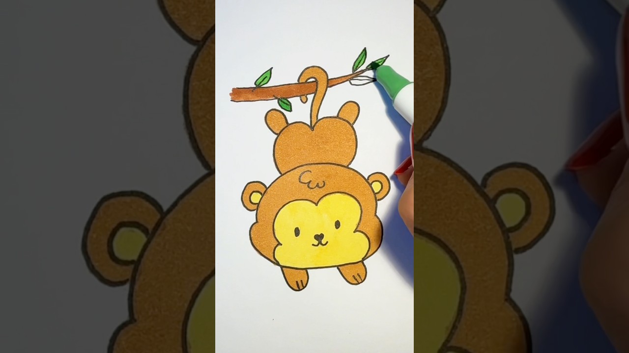 How to draw a monkey🐒 Step by step drawing for kids